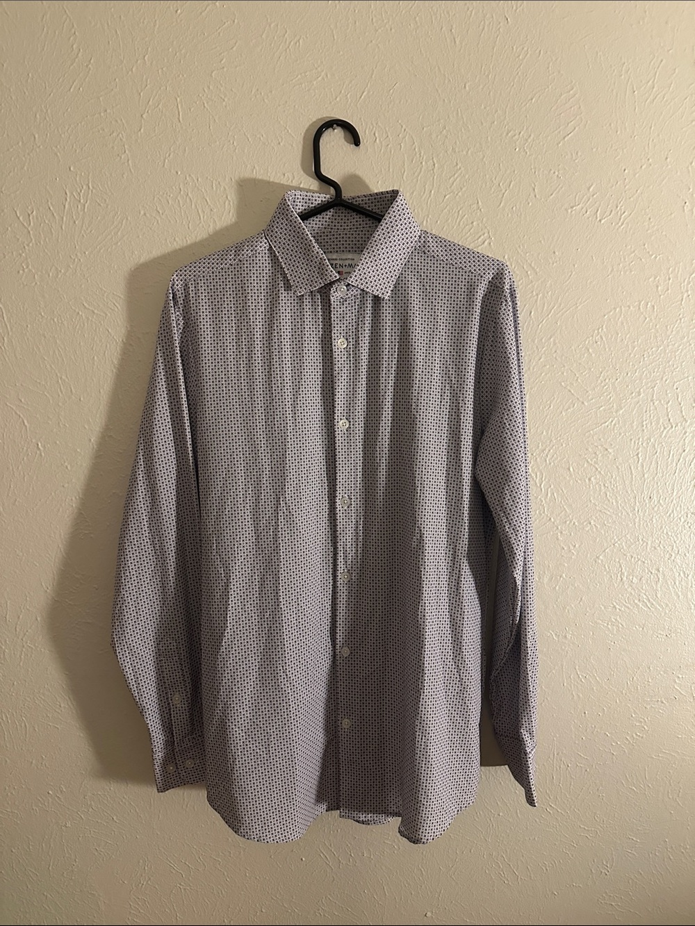 Mizzen+Main Gray Dress Shirt with Blue and Purple Microdots